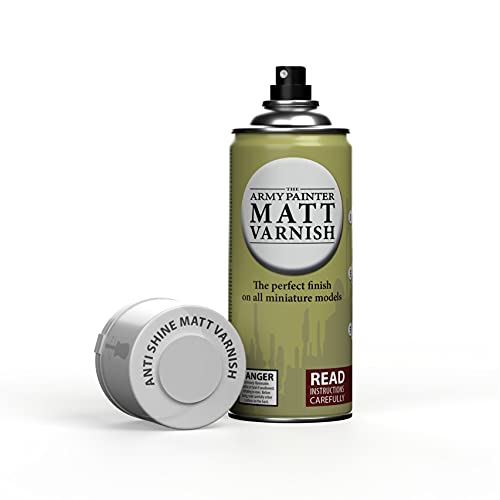 The Army Painter Anti Shine Matt Varnish for Miniature Painting - Acrylic after Quickshade Protector Spray Varnish for Miniatures, 400ml - color: Matt Varnish