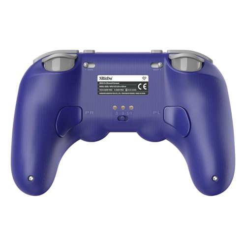 Nargos 8BitDo Pro 3 Bluetooth Gamepad, Compatible with Switch 1/2, PC, Apple, SteamOS, Android, TMR Joysticks, Hall Effect Triggers, Magnetic Buttons (Purple) - color: Purple
