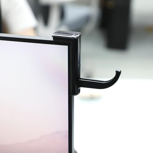 2pcs Monitor Headphone Stand Hook Headset Holder Hanger Adhesive Gaming Earphones Hanger Stick-on Support for Computer Over Ear Earphone Monitor Screen Edge Wall Mount Gaming Desk Accessories