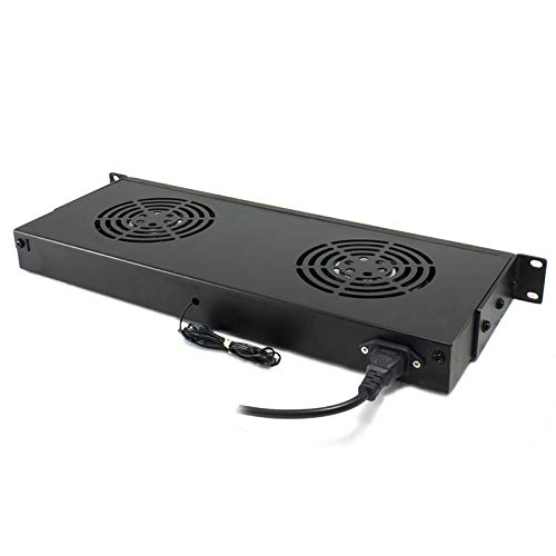 Dual 1U Cooling Air Circulating Fans for 19'' Wide Standard Server Cabinet/Rack (Dual Fans)
