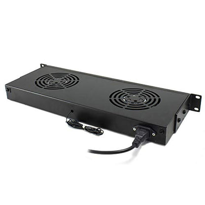 Dual 1U Cooling Air Circulating Fans for 19'' Wide Standard Server Cabinet/Rack (Dual Fans)