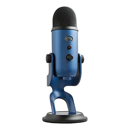 Logitech Creators Blue Yeti USB Microphone for PC, Mac, Gaming, Streaming, Podcasting, Studio and Computer Condenser Mic with Blue VO!CE Effects, 4 Pickup Patterns, Plug and Play - Midnight Blue | USB Plug-and-Play Condenser Mic with Blue Vo!ce, Headphone