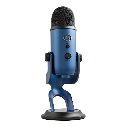 Logitech Creators Blue Yeti USB Microphone for PC, Mac, Gaming, Streaming, Podcasting, Studio and Computer Condenser Mic with Blue VO!CE Effects, 4 Pickup Patterns, Plug and Play - Midnight Blue | USB Plug-and-Play Condenser Mic with Blue Vo!ce, Headphone