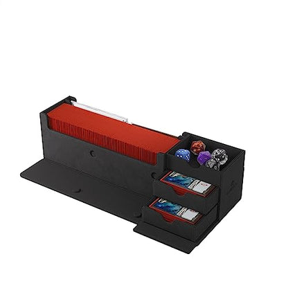 Gamegenic Cards Lair 400+ Convertible Deck Box - Double-Sleeved Card Storage, Holds up to 400 Cards, Premium Card Game Protector, Nexofyber Surface, Black Color, Made - color: Black