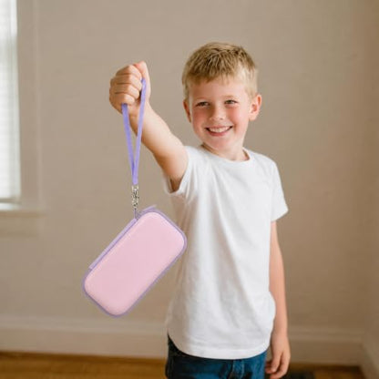 casmilee Handheld Game Console Case for WELLST·G/TaddToy/Beijue | Hard Shell, Padded Divider and Mesh Pocket, Carabiner Carry, for Kids and Adults, Case Only, Purple - color: Purple