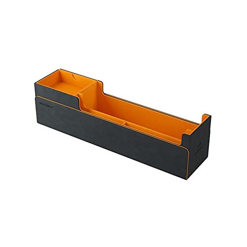 Gamegenic Cards Lair 400+ Convertible Deck Box | Double-Sleeved Card Storage | Premium Card Game Protector | Nexofyber Surface | Holds up to 400 Cards | Blue Color | Made - color: Black/Orange
