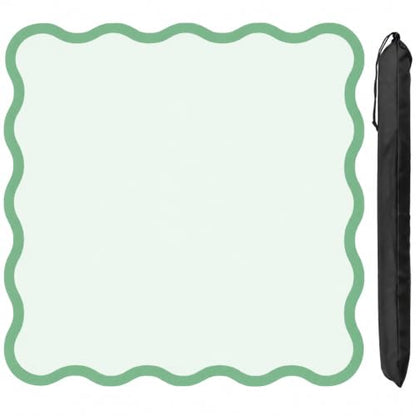 Scalloped Mahjong Mat - Non-Slip Noise Reduction Gaming Mat 31.5 x 31.5 Inch for Mahjong,Waterproof Surface, Neoprene Mahjon for American Mahjong Game (Green) - color: Green