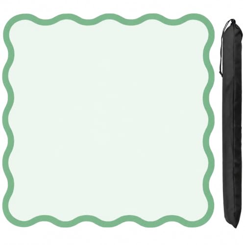 Scalloped Mahjong Mat - Non-Slip Noise Reduction Gaming Mat 31.5 x 31.5 Inch for Mahjong,Waterproof Surface, Neoprene Mahjon for American Mahjong Game (Green) - color: Green