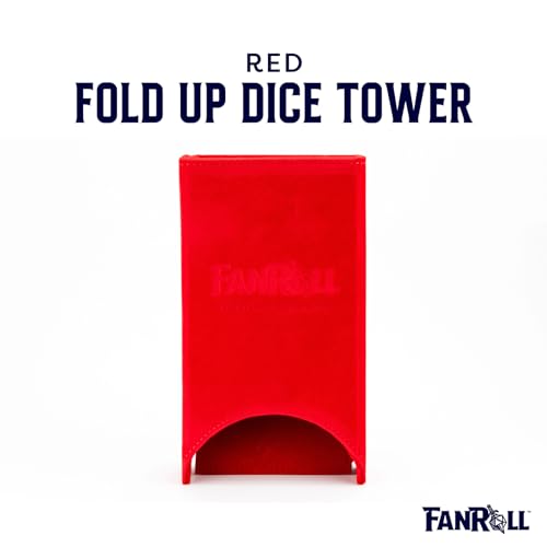 FanRoll Fold Up Dice Tower: Red, Role Playing Game Dice Accessories for Dungeons and Dragons - color: Red