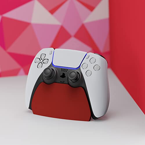 PlayVital Red Controller Display Stand for ps5, Gamepad Accessories Desk Holder for ps5 Controller with Rubber Pads - color: Red