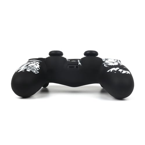 Lion Design Controller Skin Cover with 2 Thumb Grips Compatible with PS4/Playstation 4 Slim/Pro Controller - color: Lion Black White