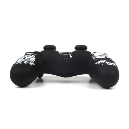 Lion Design Controller Skin Cover with 2 Thumb Grips Compatible with PS4/Playstation 4 Slim/Pro Controller - color: Lion Black White