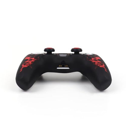 Horned Skull Controller Skin Cover Compatible with PS5/Playstation 5 Controller, RALAN Protector Case Customised Thumb Grip - color: Horned skull Black Red