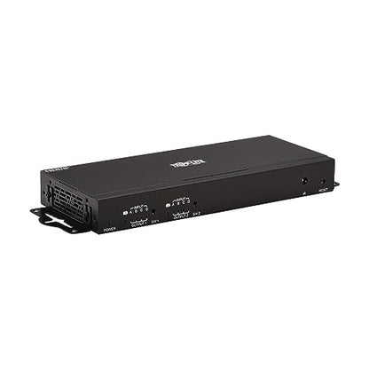 Tripp Lite HDMI Video Switch 4 Computers 2 Monitors, 4 Port 4K@60Hz Video Matrix Splitter, Single Push Button Switch, Headset Audio, TAA Compliant, 3-Year Warranty (B119-4X2-4K)