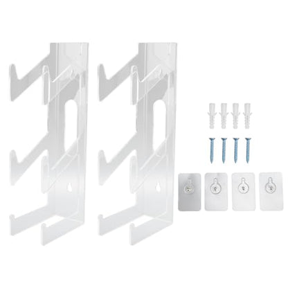 Controller Holder for Gaming Accessories, Wall-Mounted Acrylic Stand for PS5 and Other Controllers, Includes Headphone Hanger - 2 Pieces