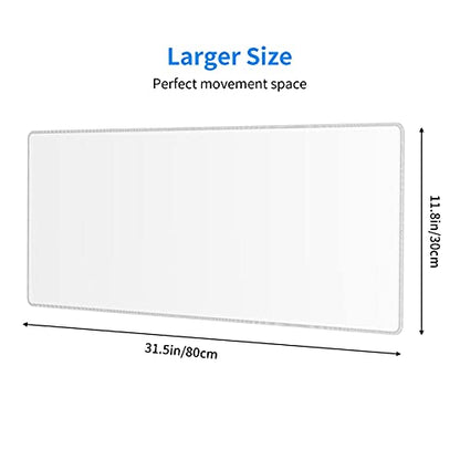 White Mouse Pad Extended Large Gaming Mousepad XL Big Long Oversized Desk Mat Stitched Edges 31.5 X 11.8 Inch for Home Office - color: Black3