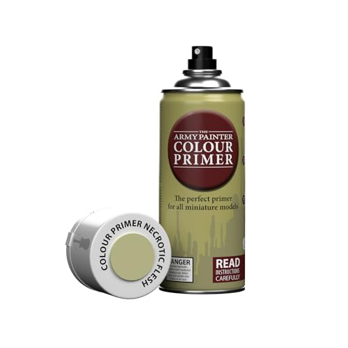 The Army Painter Color Primer Spray Paint, Necrotic Flesh, 400ml, 13.5oz - Acrylic Spray Undercoat for Miniature Painting - Spray Primer for Plastic Miniatures | Primer spray base per miniature e modellismo, plastica Wargames, DnD e Warhammer - color: Nec