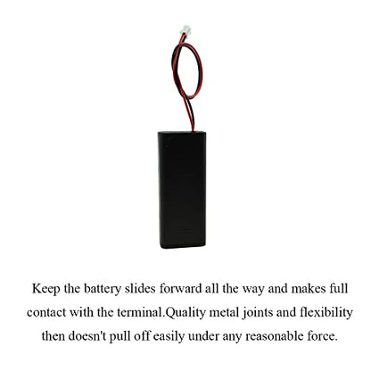 HAHIYO 2xAAA Battery Holder with JST Connector Portable Supply Quick Swap Securely Lids Convenient On/Off Switch Plastic Batteries Storage Box Case 4 Pieces for LED Christmas Light RC Plane Mordel - style: 2AAA(JST)-4P