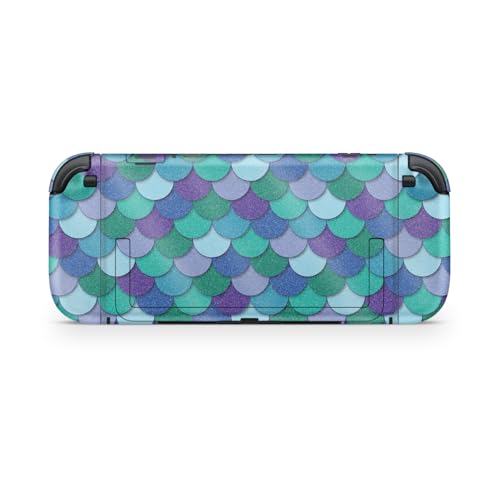 Glossy Glitter Gaming Skin Compatible with Nintendo Switch 2 Console Only - Blue Scales - Premium 3M Vinyl Protective Wrap Decal Cover - Easy to Apply | Crafted in The USA by MightySkins - color: Blue Scales, size: Switch 2 Console Skin Only, style: Gloss