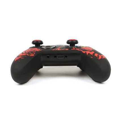 Tiger HeadController Skin Compatible with Xbox Series X Wireless Controller, RALAN Protector Case， Customised Thumb Grips Cap - color: Tiger Head black red