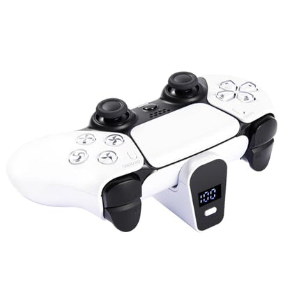 GLOWANT Charger for P5/P5 Edge Controller -2000mAh Portable Battery Pack, P5 Gaming Accessory Charging Kit with AC Adapter Power Brick(White)