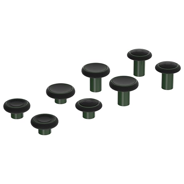 HEXGAMING 8-Pack Replacement Thumbsticks Caps, Static Emerald | 2 Height, Domed & Concave Grips, for Phantom & Ultimate Pro Controllers, Base Part NOT Included - color: Static Emerald