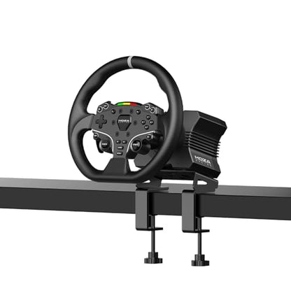 MOZA R5 Bundle Kit Racing Simulator 5.5Nm Direct Drive Wheelbase,Unbeatable Rigid & Durable 11-Inch ES Racing Wheel SR-P Lite Dual Pedal and Desk Clamp All-in-One