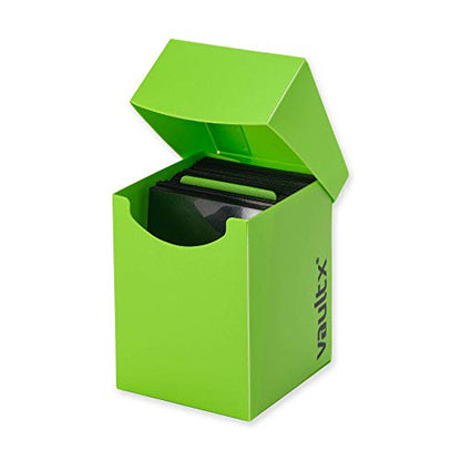 Vault X Large Standard Deck Box with 150 Black Sleeves, fits 100+ Sleeved Trading Cards (Green) - color: Green