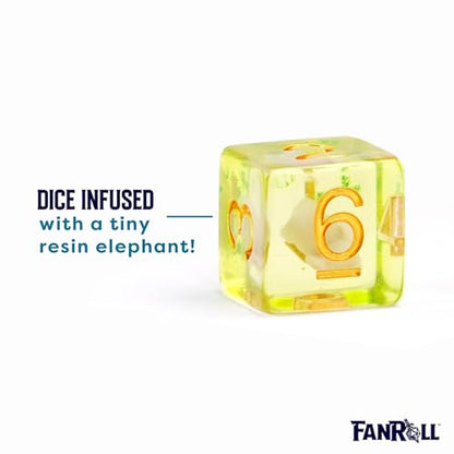 FanRoll 16mm Resin Poly DND Dice Set: Elephant Dice, Role Playing Game Dice for Dungeons and Dragons