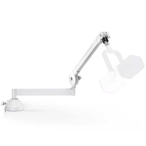 InnoGear Low Profile Mic Arm, 360° Rotatable Microphone Boom Arm Mic Stand for Fifine AM8 K669B Blue Yeti HyperX QuadCast SoloCast AT2020, with Mic Clip 3/8" to 5/8", 3/8" to 1/4" Adapter, White - color: White, style: Low-profile A