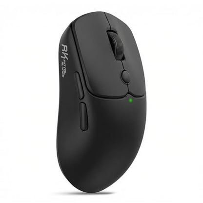 RK ROYAL KLUDGE MO1 Wireless Mouse, 55g Ultra-Lightweight Computer Mice, 6 Programmable Buttons, Quiet Click, 2.4GHz/Bluetooth/Wired, 6000 DPI Optical Sensor, Black - color: Black
