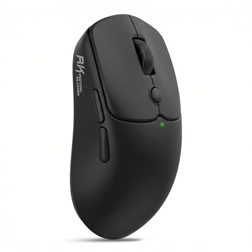 RK ROYAL KLUDGE MO1 Wireless Mouse, 55g Ultra-Lightweight Computer Mice, 6 Programmable Buttons, Quiet Click, 2.4GHz/Bluetooth/Wired, 6000 DPI Optical Sensor, Black - color: Black
