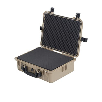 MEIJIA All Weather IP67 Waterproof Hard Camera Case,Hard Protective Case,Hard Case with Customizable Foam,Fit Use of Drones,Camera,Equipments,Pistols(Desert Tan,19.78x15.77x7.41inches) - color: Desert Tan, size: 19.78x15.77x7.41inches