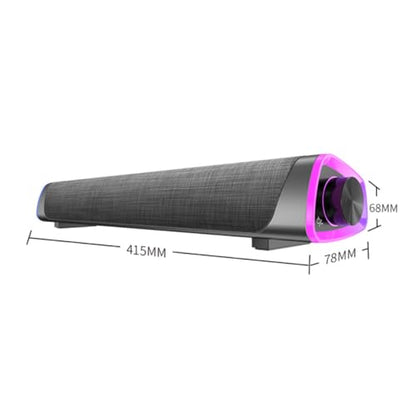 Angoily Sound Bar for Wired Speaker Dual Horn Design Immersive Gaming Sound Compact Laptop Speaker - color: Black