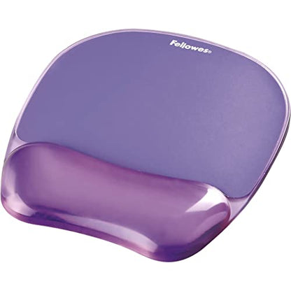 Fellowes Crystals Gel Mouse Pad with Wrist Rest - Purple (91441) - color: Purple, size: 9.1L x 7.9W inches