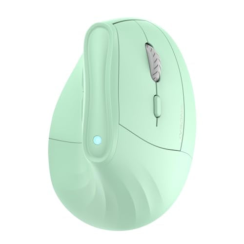 KYSONA Ergonomic Mouse Wireless, Bluetooth Vertical Mouse, 5-Level Adjustable DPI, 2.4G Silent Switch Mice for Windows, MacOS, IPadOS, Laptop, PC, Green - color: Green