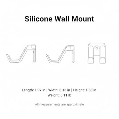 Silicone Wall Mount for Game Controllers, Flexible Non-Slip Holder for Gaming Room Organization, Compact Rack Saves Desk Space - color: Black