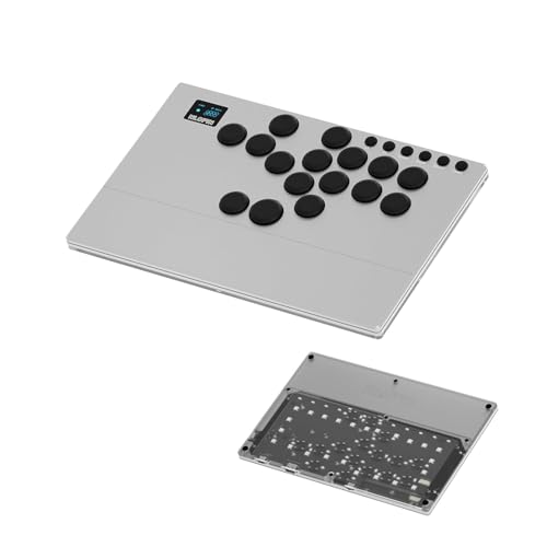 NLOFIN Leverless Arcade Stick 16Keys All-Button Leverless Controller,Silver | Custom RGB Arcade Fighting Stick,for PS4/PS5/PC/Switch/Steam, Aluminum Controller,Supports Hot-Swap&SOCD - color: Silver
