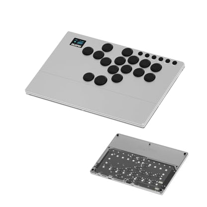 NLOFIN Leverless Arcade Stick 16Keys All-Button Leverless Controller,Silver | Custom RGB Arcade Fighting Stick,for PS4/PS5/PC/Switch/Steam, Aluminum Controller,Supports Hot-Swap&SOCD - color: Silver