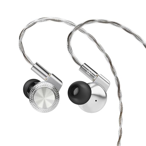 ARTTI T10 Pro in-Ear Monitor, Dual Magnetic Circuit 14.2mm Planner Driver HiFi IEM Earphones, Wired Gaming Earbud with Full Metal Housing, Detachable OFC Cable for Singer Musician Audiophile(Silver) - color: Silver