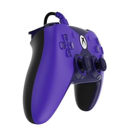Hyperkin The Competitor Wired Controller for XBOX Series X|S, XBOX One & PC with Hall Effect Joysticks & Impulse Triggers; Symmetrical Layout & Precision D-Pad - Officially Licensed XBOX - Murasaki - color: 퍼플.