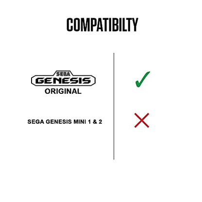 Retro-Bit Official Sega Genesis Controller 6-Button Arcade Pad for Sega Genesis - Original Port (Red) - color: Red