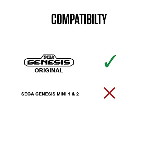 Retro-Bit Official Sega Genesis Controller 6-Button Arcade Pad for Sega Genesis - Original Port (Black) - color: Black