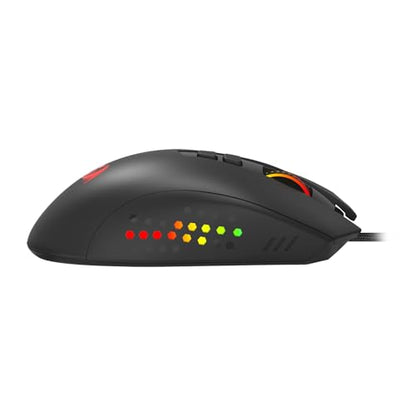Redragon - Roadmaster M723 - Gaming Mouse - 12400 DPI Adjustable Wired Optical Gaming Mouse - 7 Programmable Buttons - 5 Backlit Modes - Max 12400DPI - 180CM High-Speed USB Braided Cable