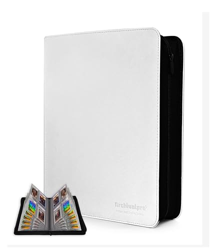 4 Pocket Graded Card Binder - Holds 40 PSA/SGC/BGS Slabs, Premium Archival Quality Display Album for Trading Card Collectors（White) | Premium Eco-Tec Leather | Fits PSA CGC SGC BGS | Crystal Clear PVC Pages | Display for Sports & Trading Cards - color: Wh
