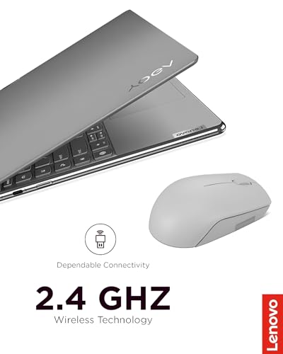 Lenovo 300 Wireless Mouse – Computer Mouse for PC, Laptop with Windows – Ambidextrous Design – 2.4 GHz Nano USB Receiver – 12 Month Battery Life - color: Arctic Grey
