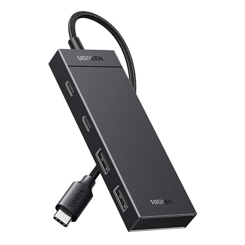 UGREEN USB C Hub, 10Gbps 4 in 1 USB 3.2 Adapter with 2 USB-C & A 3.2, 4 Ports Splitter Extender for MacBook Pro/Air, iPad Pro, iPhone 15/15 Pro Max, Surface, PC, Laptops and More