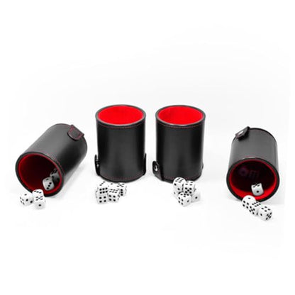 Totority PU Leather Dice Cup with Double-Layer Lids Professional Dice Storage Container for Bar Party and Family Game Entertainment