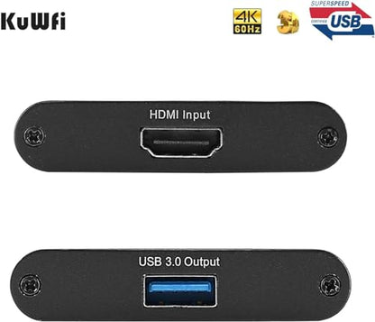 KuWFi HDMI to USB3.0 Audio Video Capture Cards Game Streaming Live Stream Broadcast 1080P for All HDMI Devices Such as Laptop/PS4/Swi/Xbox