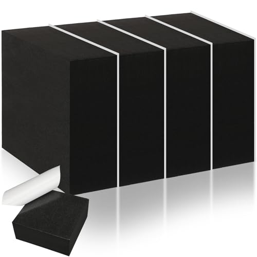 4 Pcs 4" Thick Foam Padding Sheet with Adhesive Backing Closed Cell 4 Inch x 4 Inch Self Stick Neoprene Insulation Foam Sheet Black for Furniture Cars Speakers - color: Black, size: 4 Inch Thick, 4 x 4 Inches